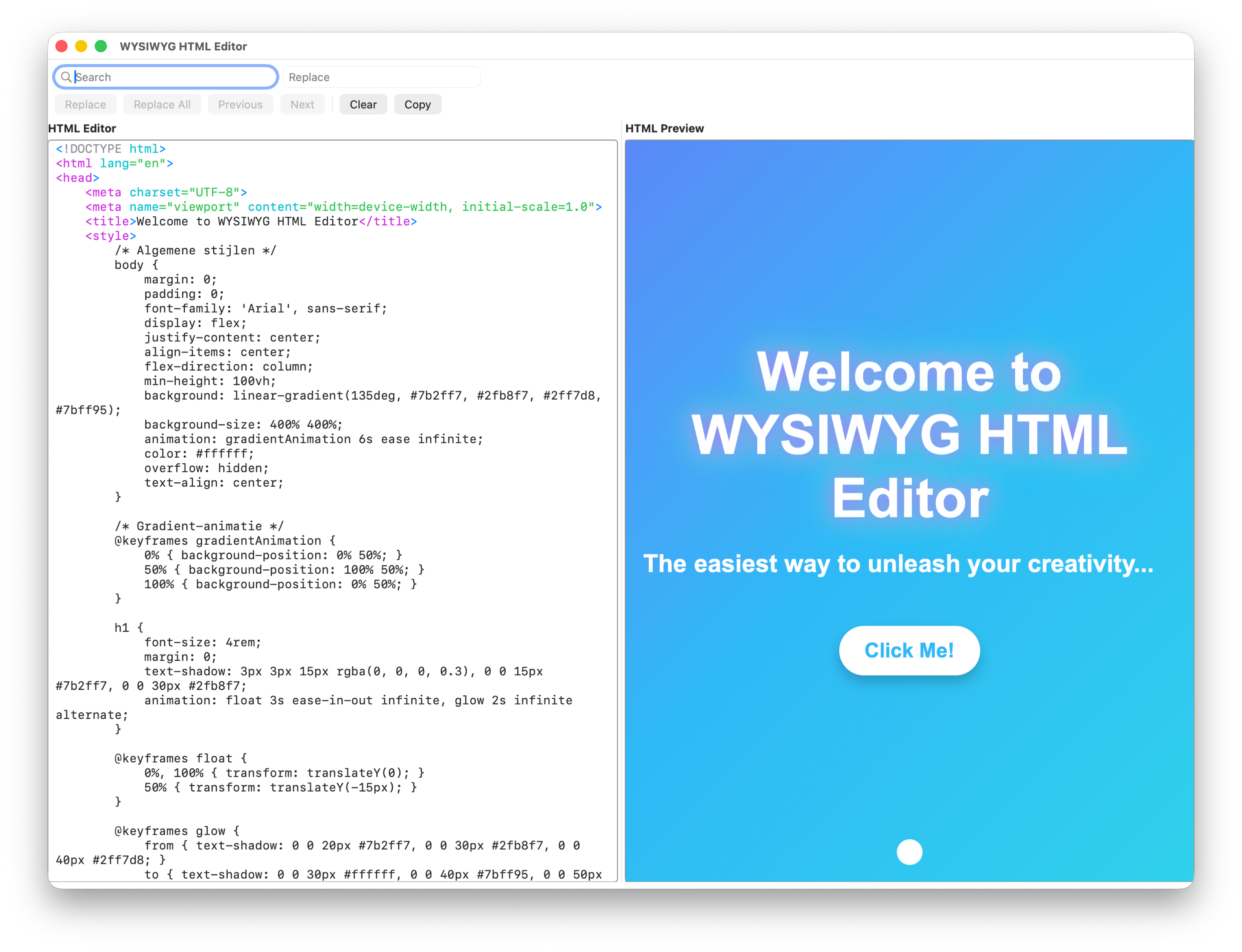 WYSIWYG HTML Editor